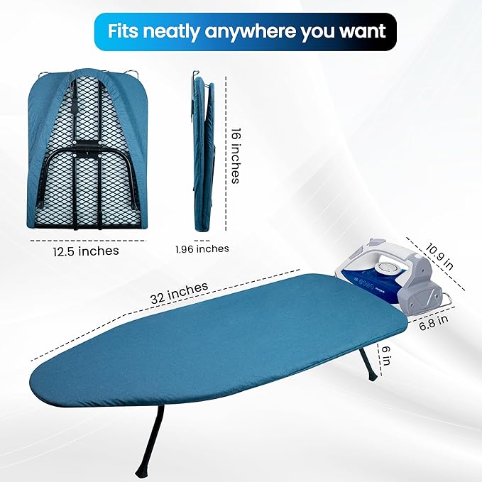 Metal Mesh Panel Tabletop Ironing Board | Foldable Iron Board | Heavy Duty