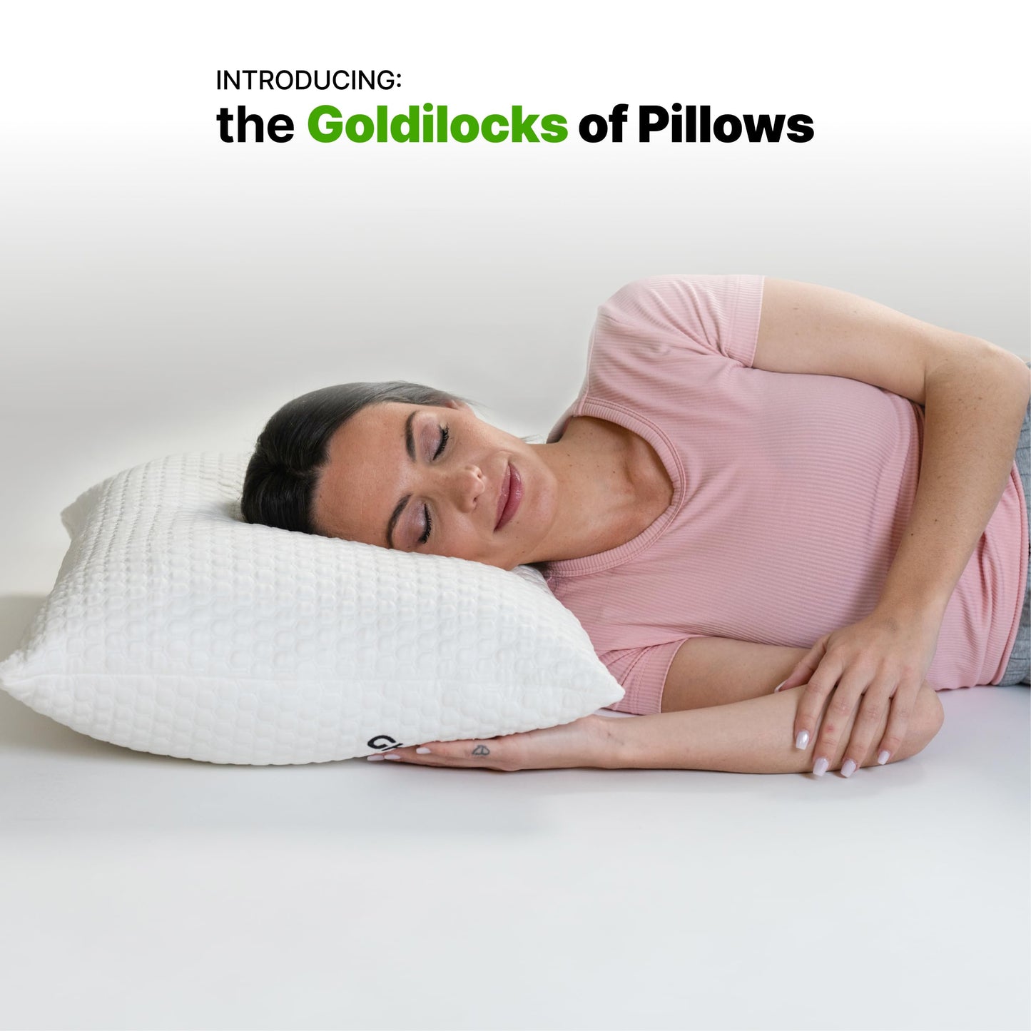 GhostBed Shredded Memory Foam Pillow with Adjustable Gel Memory Foam and Cooling Breathable Cover - Standard Size Shredded Memory Foam Pillows CertiPUR-US Certified 1-Pack