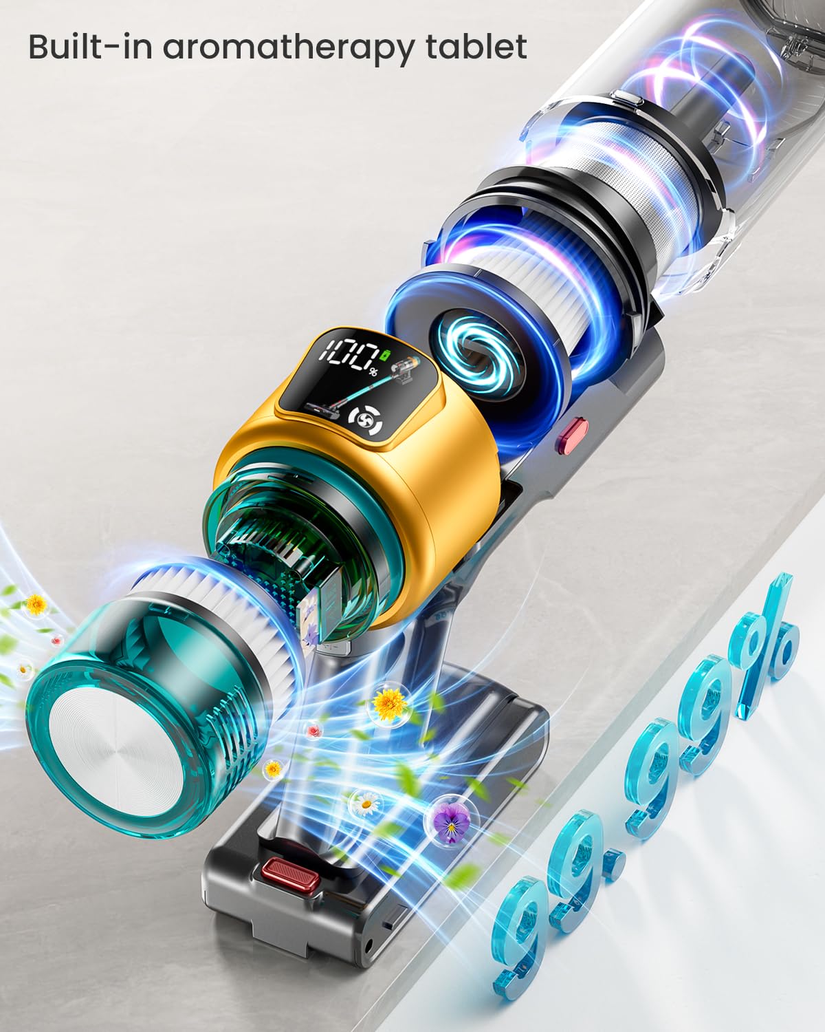 Cordless Vacuum Cleaner, 550W 45KPA 70Mins Vacuum Cleaners for Home, Stick Vacuum with Charging Dock Station, Anti-tangle Wireless Vacumm, Rechargeable Cordless Vacuum for Pet Hair/Carpet/Hard Floor