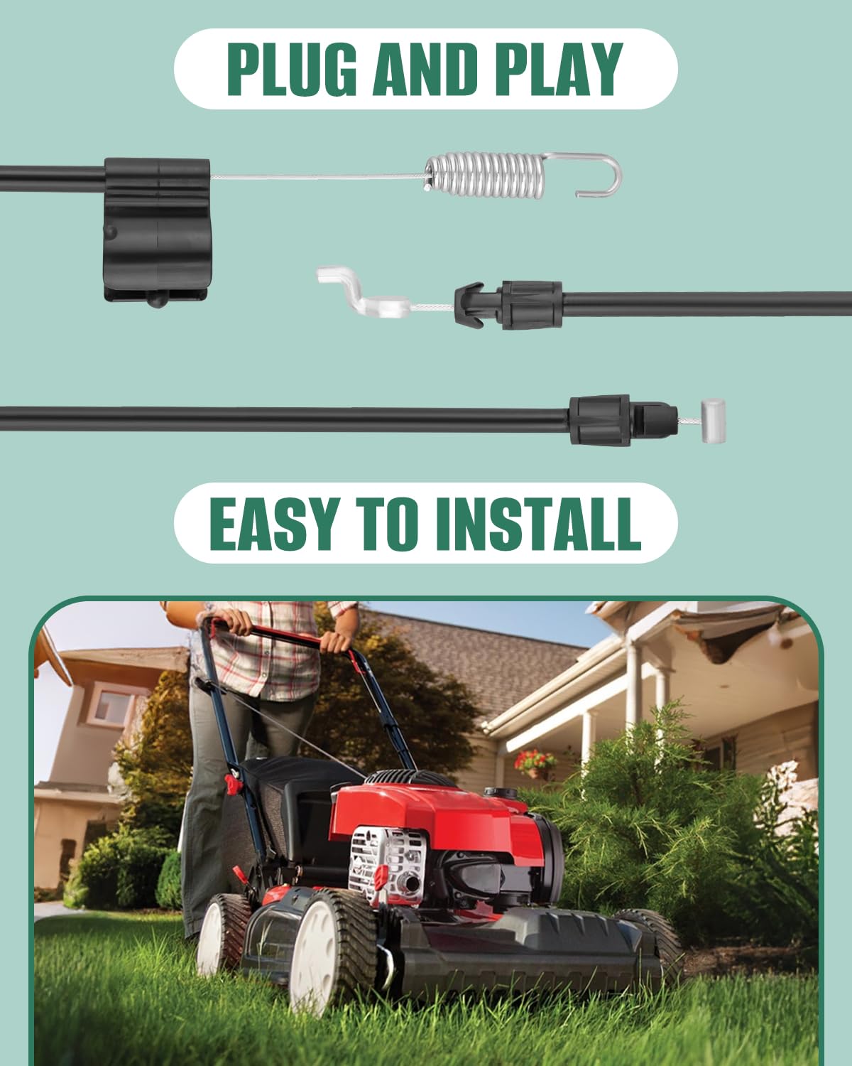 Control Cable and Drive Cable for Mowers Fit for Troy-Bilt TB200 TB210 TB320 Craftsman M210 M220, Replace 946-1113A, 946-04728A
