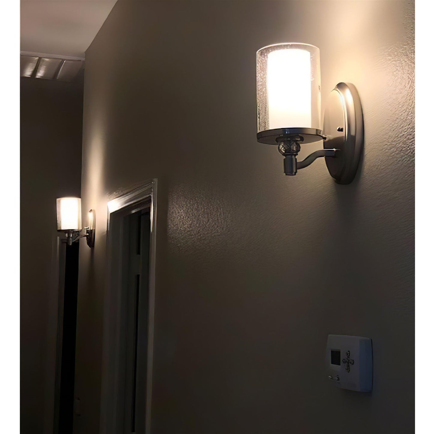 Kira Home Victoria 10" Modern Crystal Wall Sconce, Dual Glass Silver Wall Light with Seeded and Frosted Glass, Brushed Nickel Finish