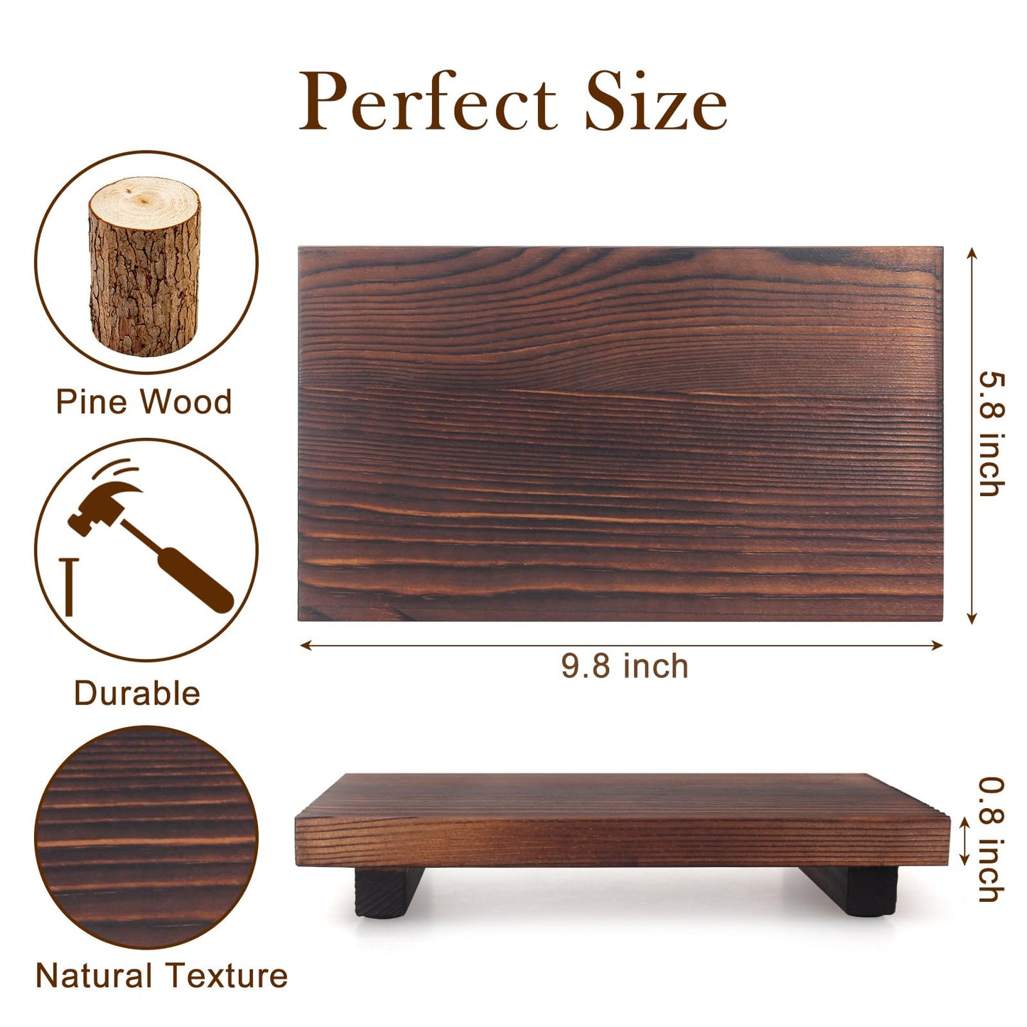Farmhouse Bathroom Tray Organizer Wooden Riser Stand Wood Trays for Kitchen Counter Decor Pedestal Dish Soap Dispenser Holder Kitchen Sink Tray Modern Bathroom Vanity Accessories Decorative Trays