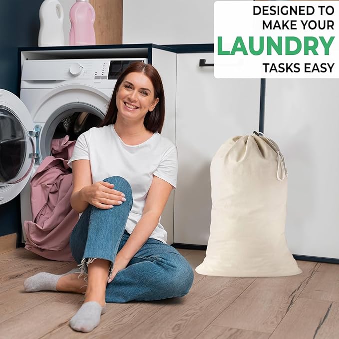 Large Cotton Laundry Bags 24x36 Inch