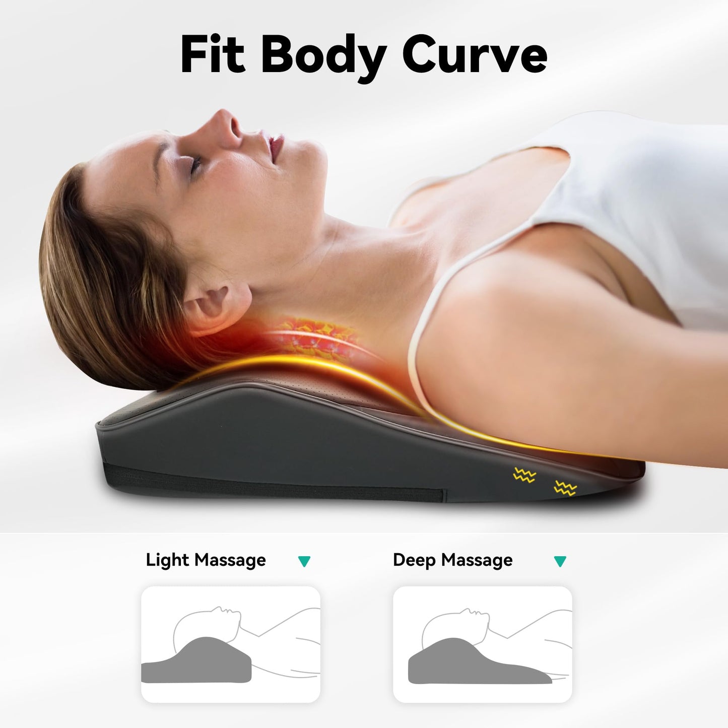 Snailax Back Massager for Back Pain Deep Tissue, Shiatsu Neck and Back Massager with Heat, Vibration, Kneading Massage Pillow for Neck, Shoulder, Gifts for Mom, Dad