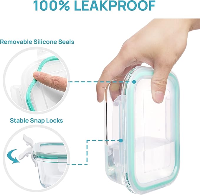 Vtopmart 8 Pack Glass Food Storage Containers