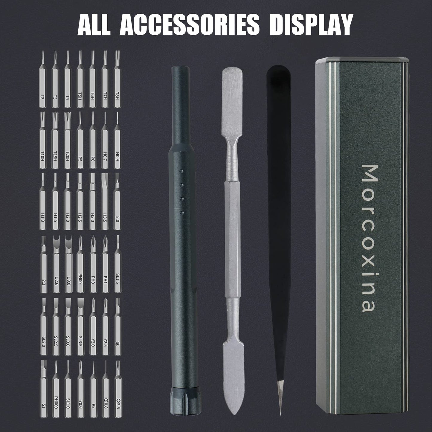 Morcoxina Precision Screwdriver Set, 46 in 1 Mini Screwdrivers, Screwdriver Bit Sets, Multifunction Precision Screwdriver Kit, Repair Tool Kit for Electronics, Computer, Eyeglass, Phone, Watch