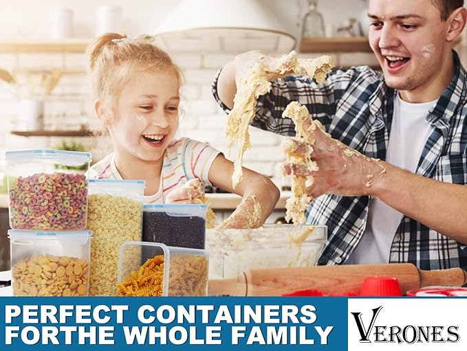 VERONES Large Tall Airtight Food Storage Containers, 10 PACK Plastic Airtight