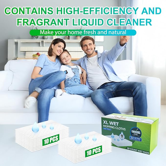 20 Count XL Wet Mopping Cloths for Swiffer Sweeper XL Mop