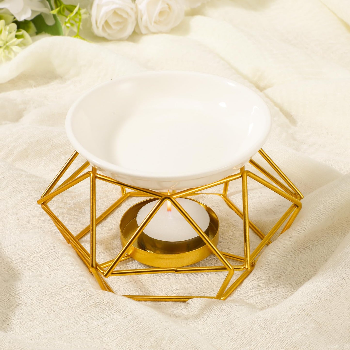 4 Pcs Romantic Essential Oil Burner Black Metal Wax Melt Bird Nest Style Tealight Wax Warmer Delicate Tealight Candle Holder Candle Tart Burne Home Wedding Decoration