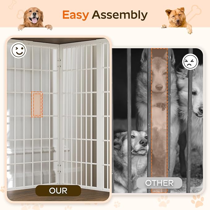 YATINEY Foldable Dog Crate Furniture, Dog Crate
