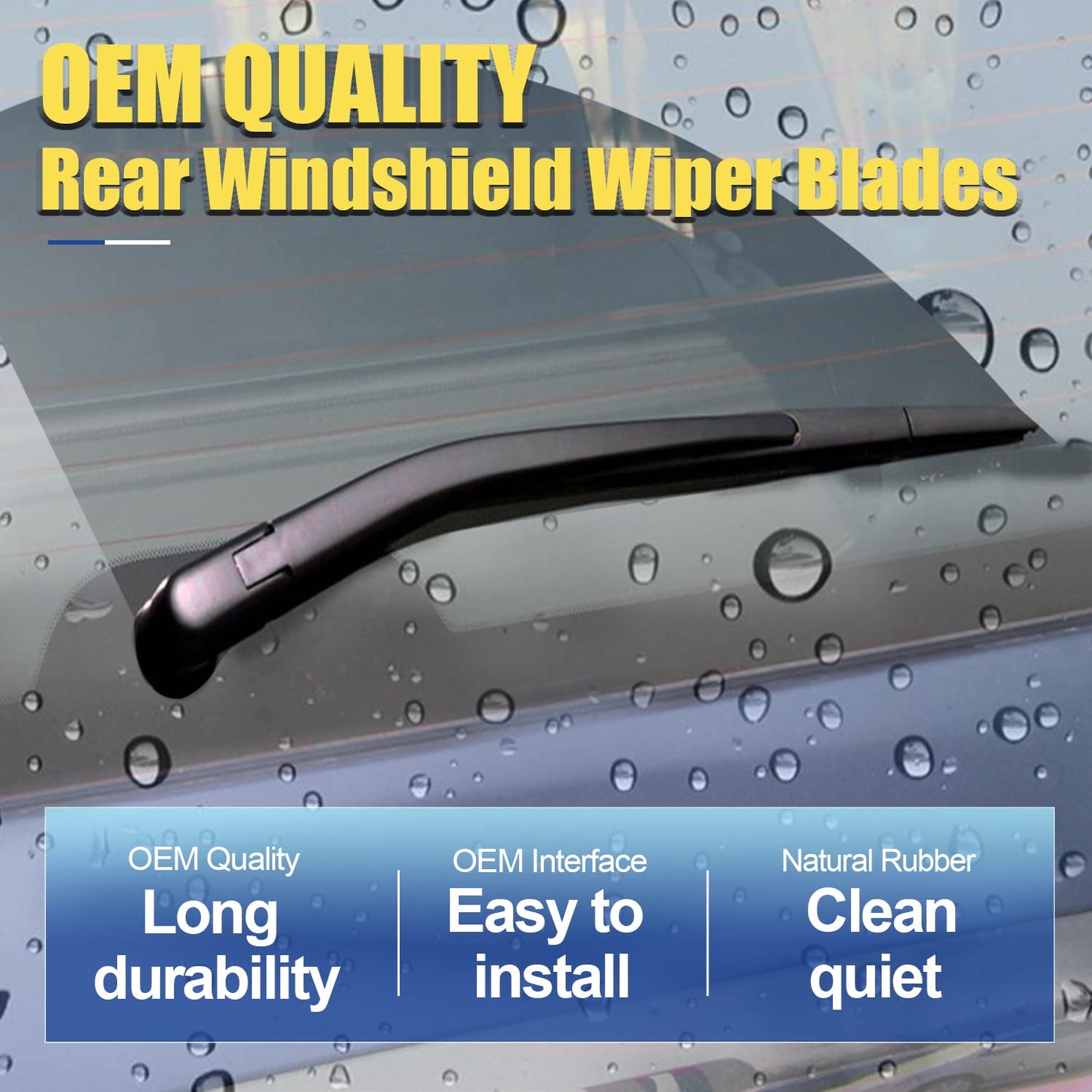 3 wipers Replacement For 2011-2016 2017 2018 2019 2020 2021 2022 2023 Ford Explorer Original Equipment Front and Rear Windshield Wiper Blades Set 26"+22"+11" (Set of 3) Pinch Tab