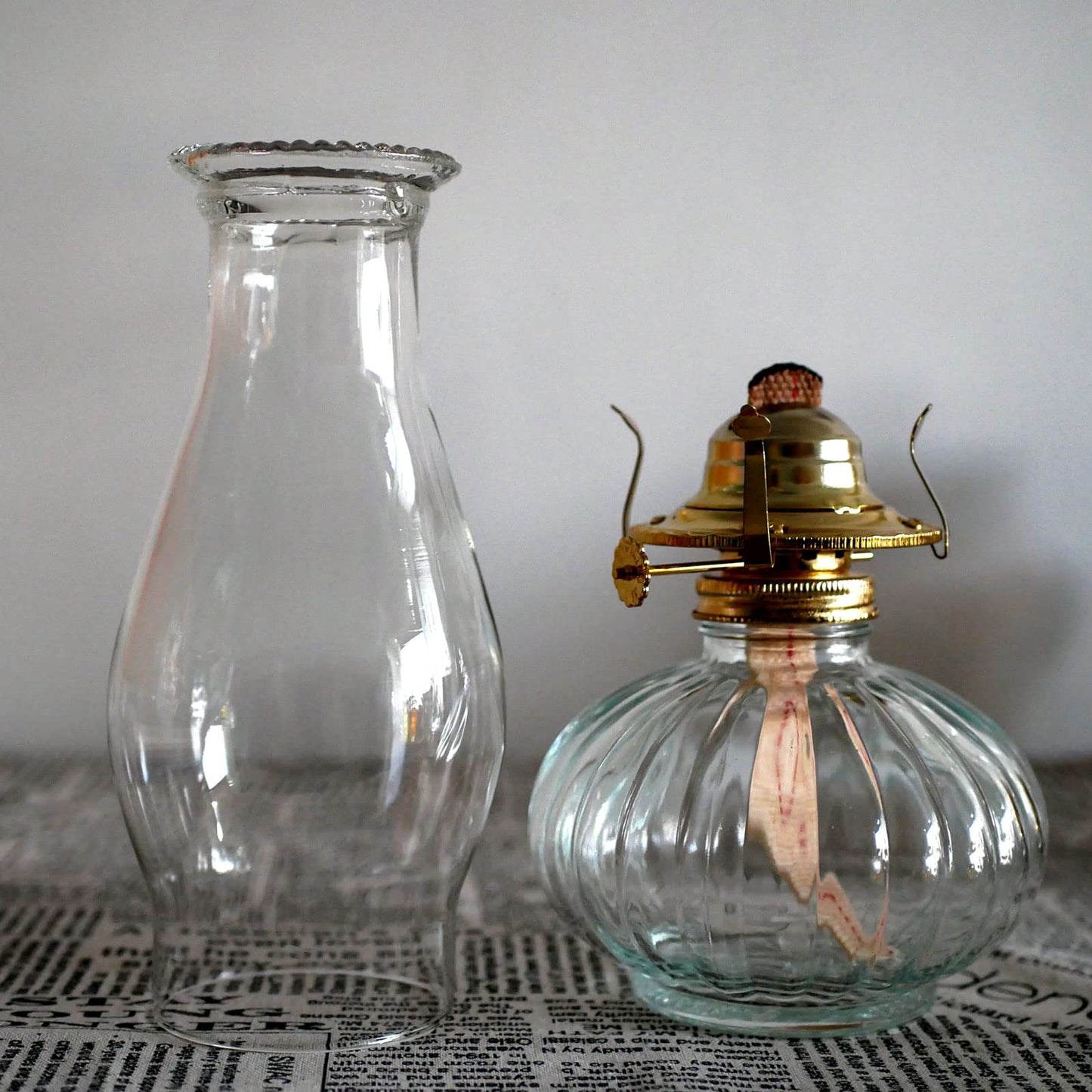 GXFCCYXT Oil Lamp Burner 2 Set, with Reduction Collar and Cotton Wick & 39 inch Wick, Replacement Parts for Kerosene or Vintage Lamps - Brass