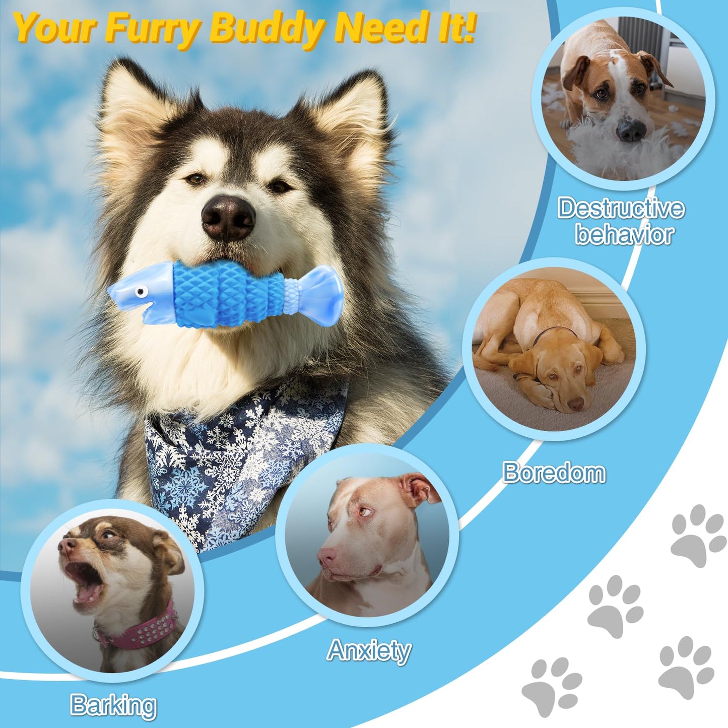 WinTour Tough Dog Toys for Aggressive Chewers, Indestructible Dog Chewers for Medium & Large Breeds,Squeaky Durable Chew Toys to Keep Them Busy, Reduce Boredom, Teeth Cleaning, Bacon Flavor