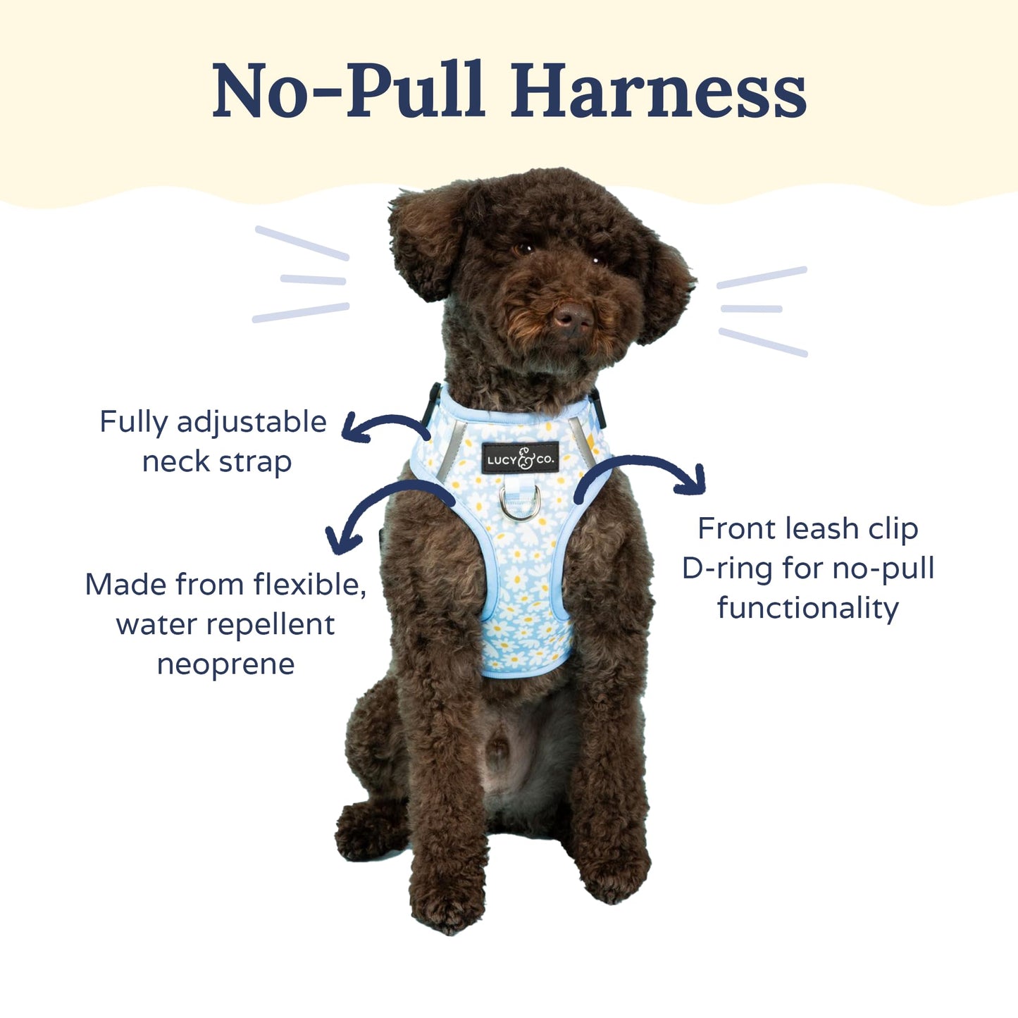Lucy & Co. The Simply Splendid No-Pull Dog Harness – Size Large – Vest to Stop Pulling & Walk Easy – Comfortable Leash Training Product w/Adjustable Chest & Neck Straps