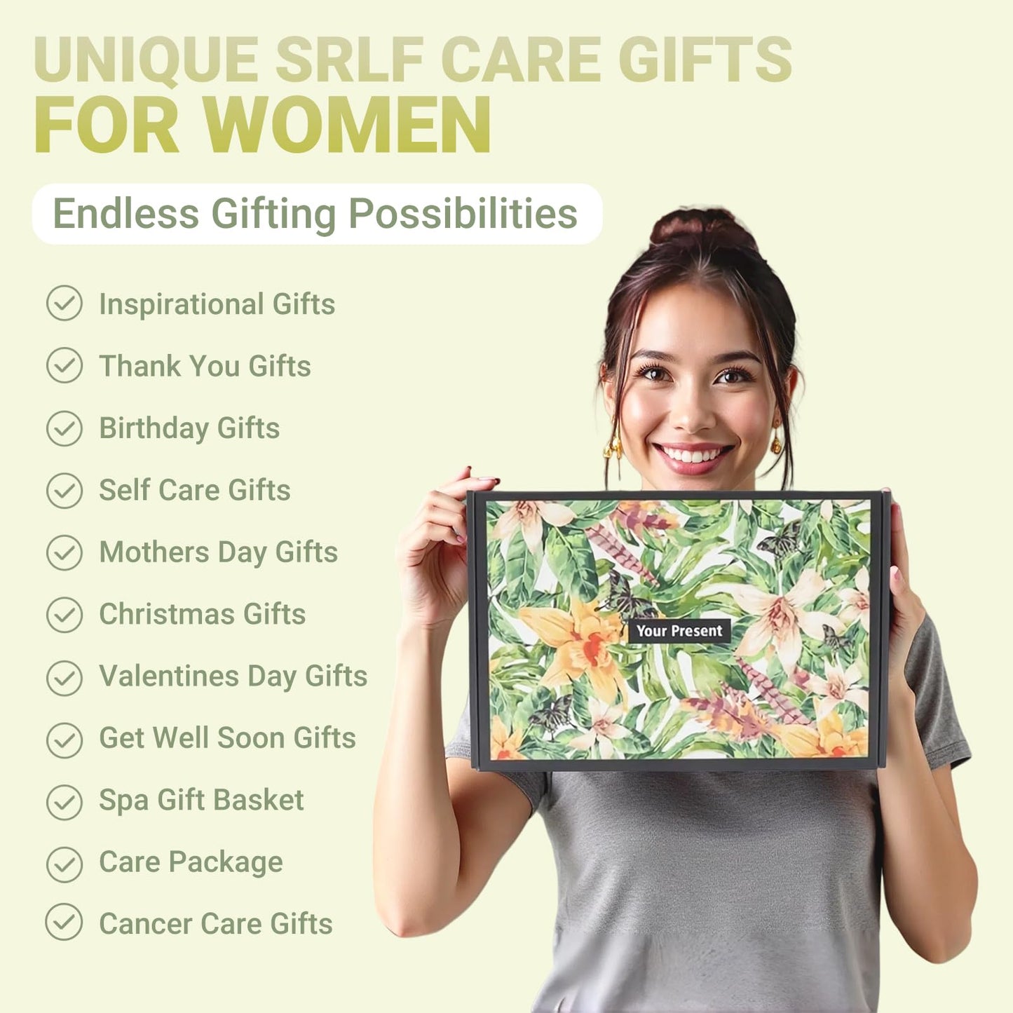 PaoShuTai Birthday Gifts for Women - 10pcs Self Care Spa Gift Basket with Moisturizing Gloves, Silk Eye Mask, Sympathy Get Well Retirement Gift Baskets for Mom, Friend, Sister, Girl, Teacher