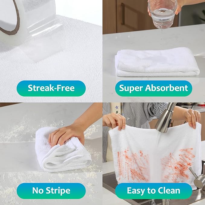Newwiee 6 Pcs Extra Large Microfiber Cleaning Cloth 30" x 20" Washable Reusable