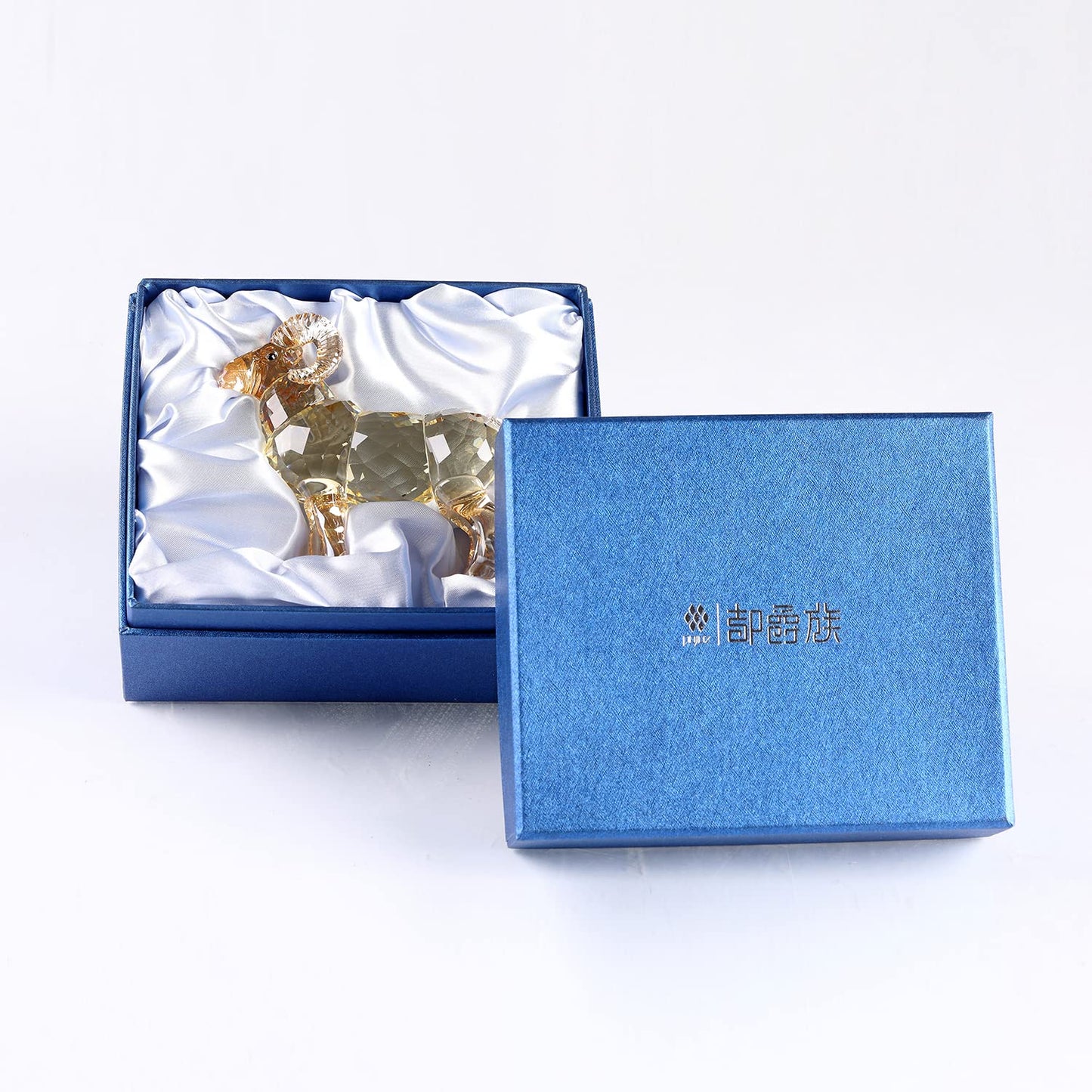 Realistic Animal Crystal Goat Art Figurine Collection Table top Ornament Statue Home Decor (Gold)