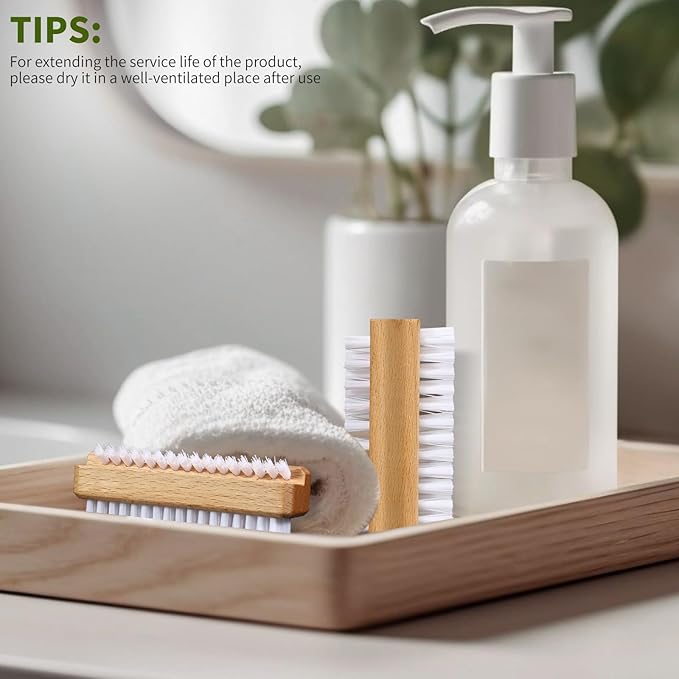 4 Pack Wooden Nail Brush