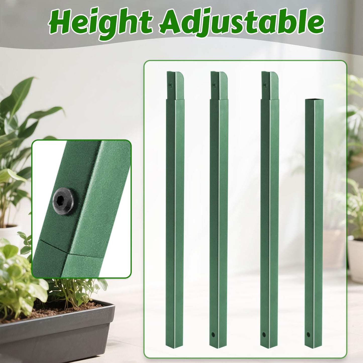 Gavinjitao 62" Round Metal Dragon Fruit Trellis,Adjustable Dragon Fruit Plant Trellis for Vertical Gardening and Climbing Plants Trees Cactus Garden Outdoor Indoor Potted Support Green