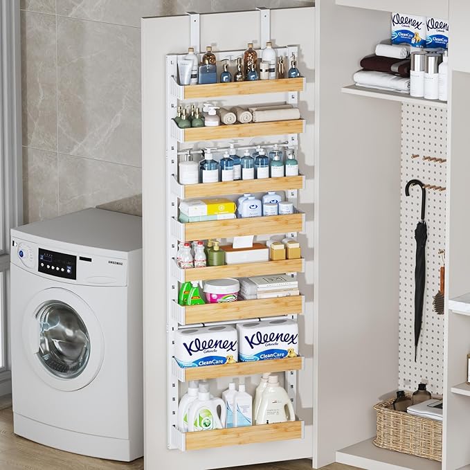 8-Tier Over The Door Pantry Organizer, Heavy-Duty Metal Wall Mount or Hanging