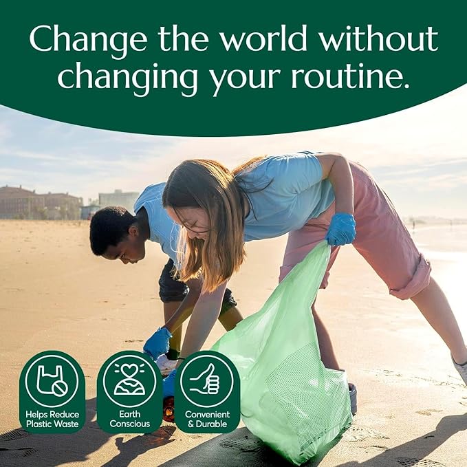 Cleanomic Compostable* 13 Gallon Trash Bags