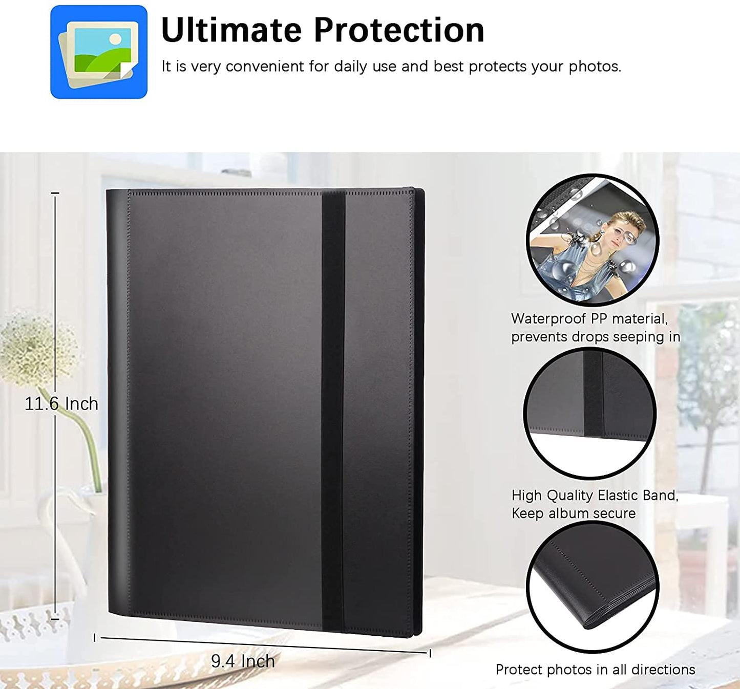 432 Pockets Photo Album for Fujifilm Instax Mini Camera, Polaroid Camera, for Fujifilm Instax Mini 12 11 9 40 99 90 8 7 Evo LiPlay Instant Camera, Polaroid Snap PIC-300 Z2300 Instant Camera (Black)