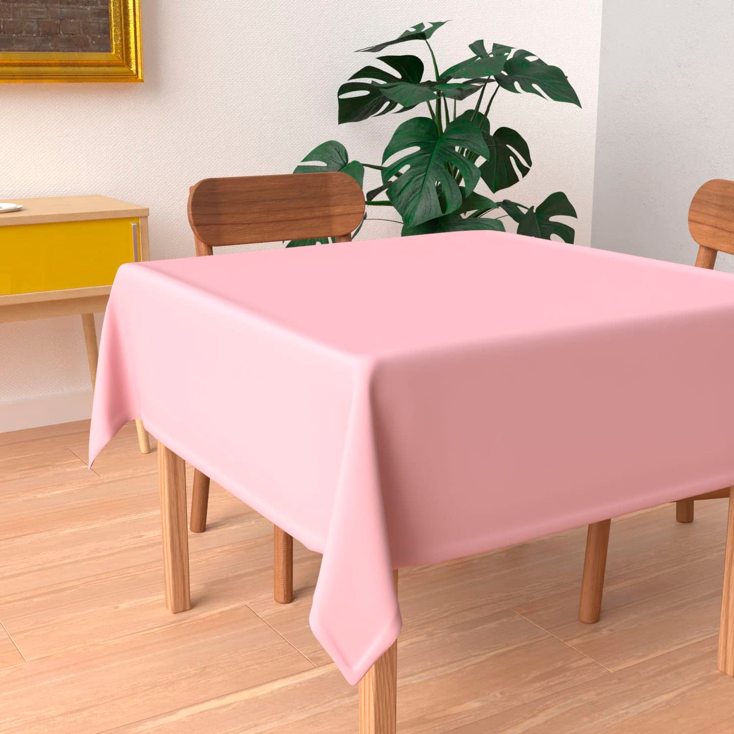 Soleil d 'Ocre 814235 Alix Anti-Stain Square Tablecloth Polyester 180 x 180 cm Pink