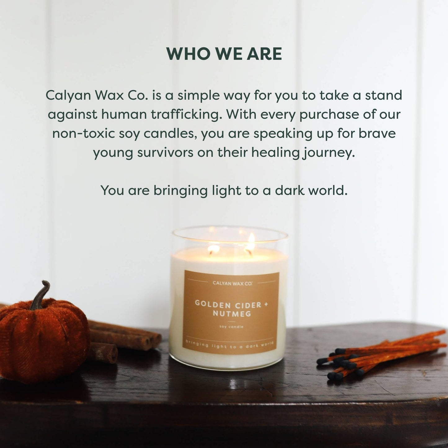 Calyan Wax Co. Golden Cider & Nutmeg 2 Wick Scented Candle - 37 Hour Burn - Luxury Clean Soy Wax Candles - Long Lasting Large Glass Jar Candle for Home - 8.8oz