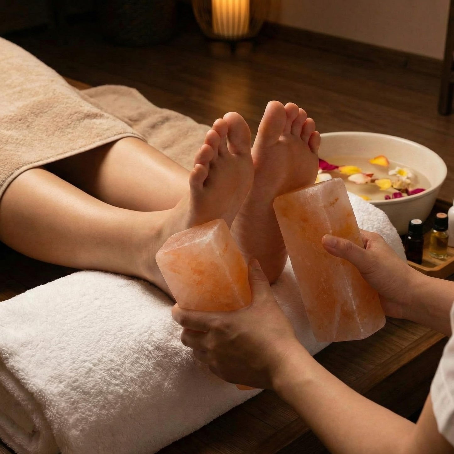 Swiffen 2 Pack Foot Bricks Hand Carved Rock, 4'' Width x 8'' Length x 2'' Depth Himalayan Rectangle Massage Salt Stone for Massotherapy Home Spa Relaxing Deodorant Salt and Sugar Scrubs