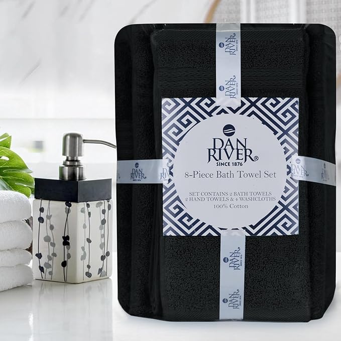 DAN RIVER 8 PC Luxury Bath Towels