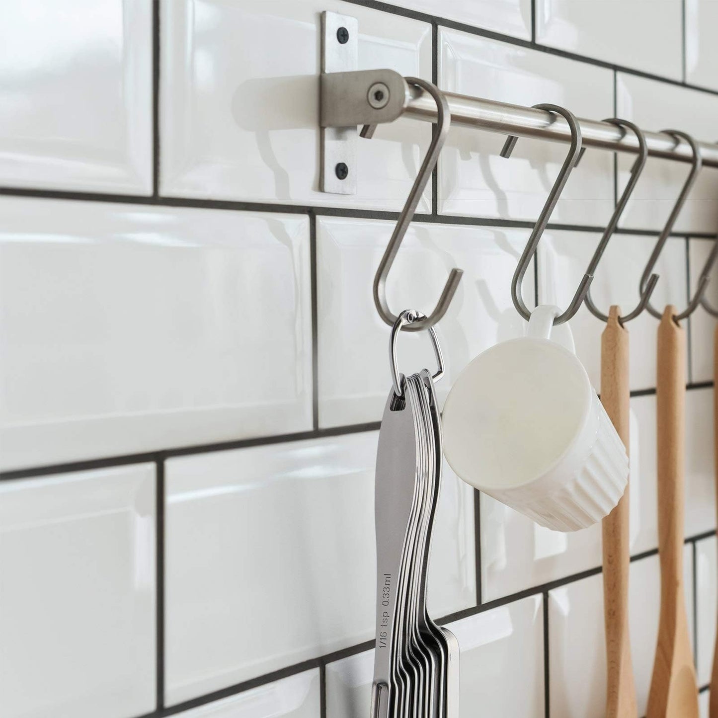 FANGSUN Narrow Measuring Spoons Set of 10, Heavy-Duty Stainless Steel Measuring Spoons with Long Handles & Engraved Measurements, Fits in Spice Jars, for Baking & Cooking