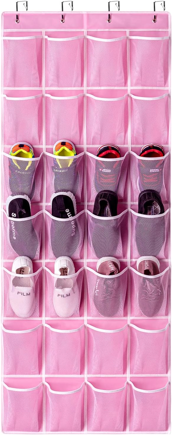 KEEPJOY 28 Pockets Hanging Shoe Organizer, Over the Door Shoe Organizer