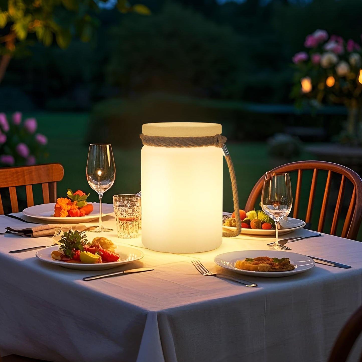 uuffoo LED Lantern Cordless Table Lamp IP44 Shower Safe with Remote, 8-10H Battery Life RGB Warm White Dimmable for Indoor Outdoor Patio Camping Home