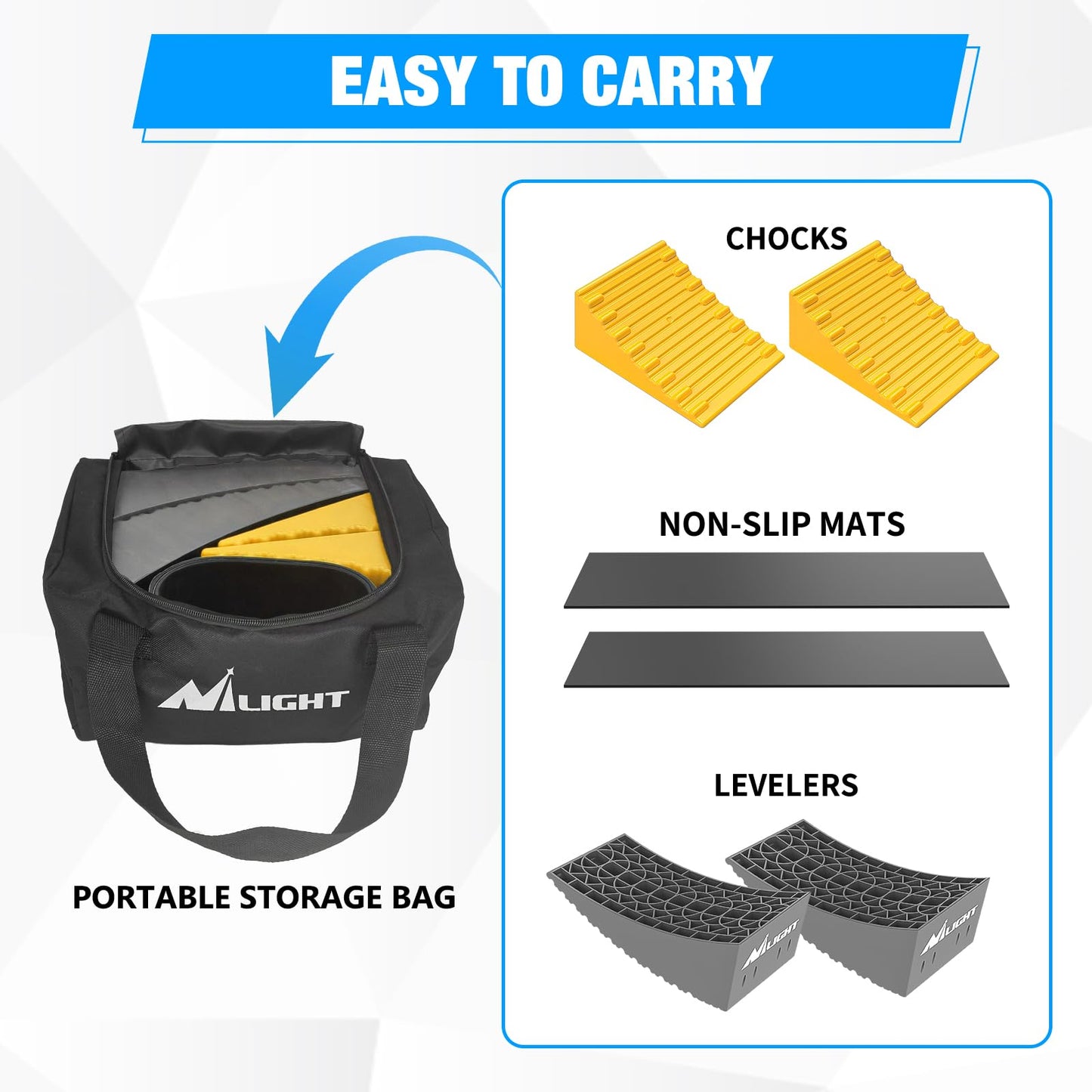 Nilight RV Leveler - 2 Pack Camper Leveling Blocks Ramp Support Dual Axles, Up to 35,000lbs, Fast RV Accessories Leveling System for Travel Trailer, Motorhome - Yellow