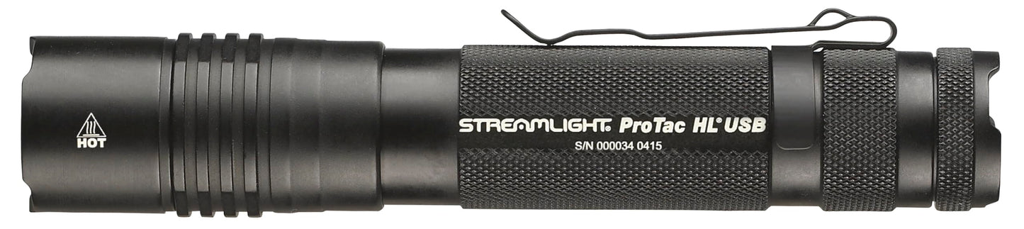 Streamlight 88054 ProTac HL USB 1000-Lumen Multi-Fuel USB Rechargeable Professional Tactical Flashlight with 120V AC/12-Volt DC Charger, and Holster, Black, Clear Retail Packaging