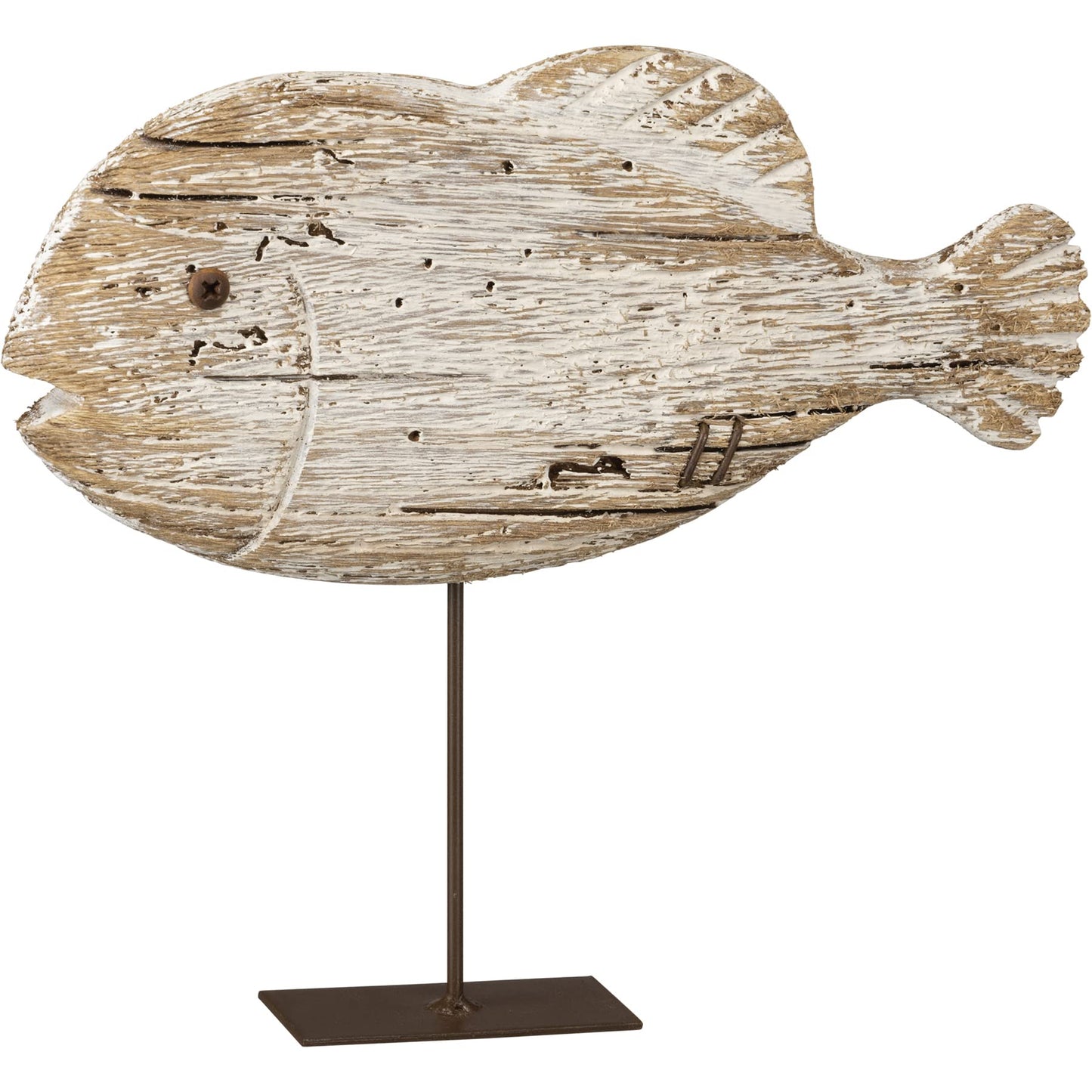 PBK Rustic Fish Sitter Statue for Home Decor