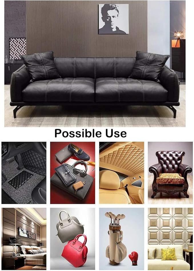 Wento Thick 2 Yard Faux Leather Fabric Soft Skin Grain PU Leather Fabric