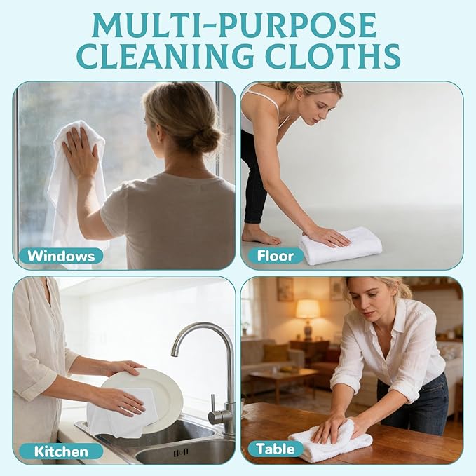 6 Pcs Extra Large Microfiber Cleaning Cloth Reusable Microfiber Towels Thick