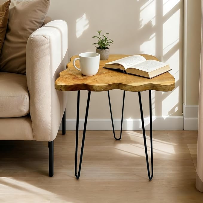 Natural Edge End Table, Live Edge Side Table