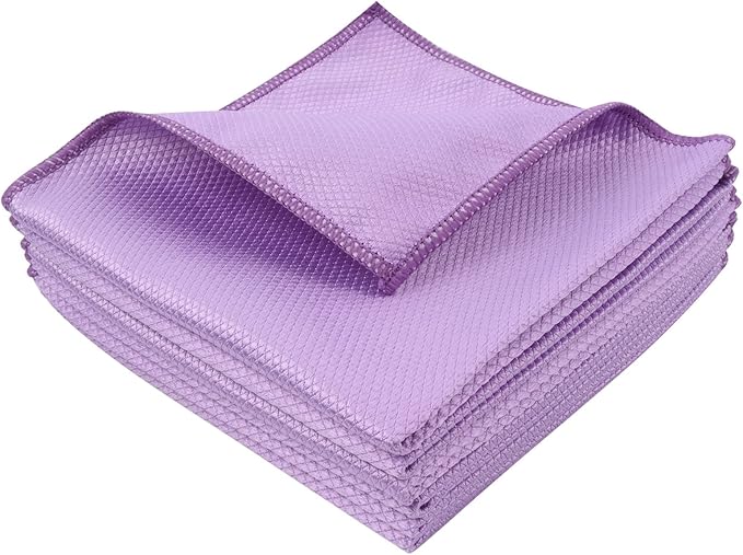 SINLAND Microfiber Glass Cleaning Cloth, Lint Free Cleaning Cloths