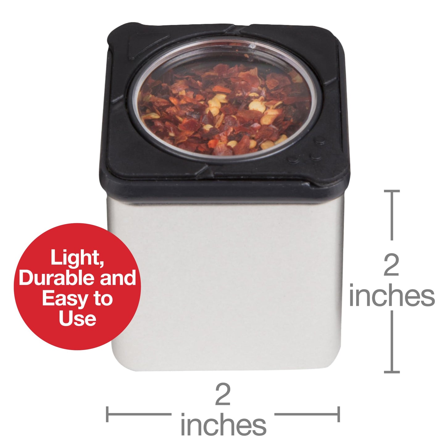 Set of 6 Magnetic Spice Jars, Shake or Pour Containers Attach to Most Refrigerator Doors & Appliances, Seasoning Dispensers- Easy Open Window Top Shakers- Salt Pepper Organizers, Space Saving Baking