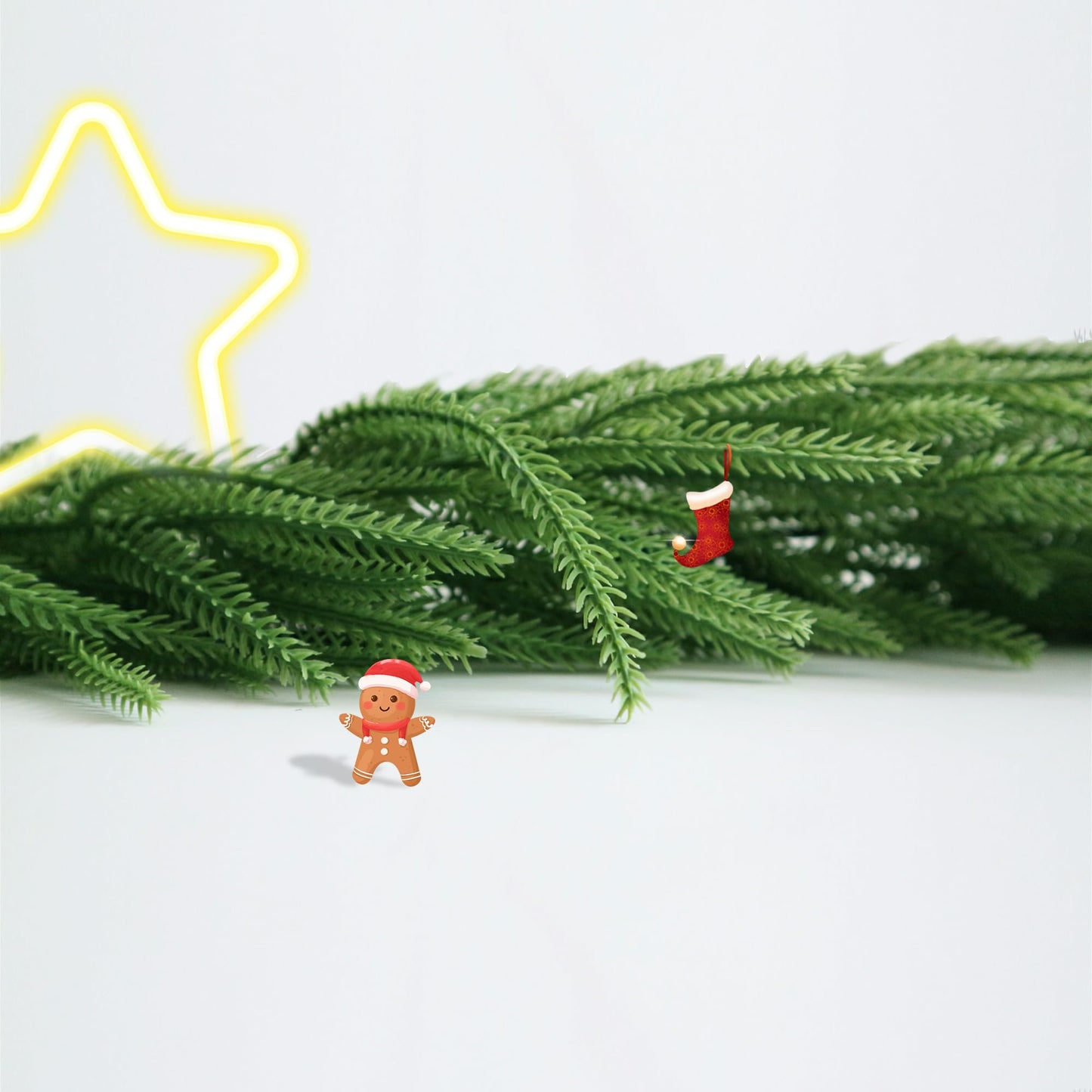 SUNWISHA Artificial Norfolk Pine Garland with Bells - 6FT Real Touch Christmas Greenery, Velvety-Soft Needles for Mantle, Tree & Indoor/Outdoor Holiday Decor