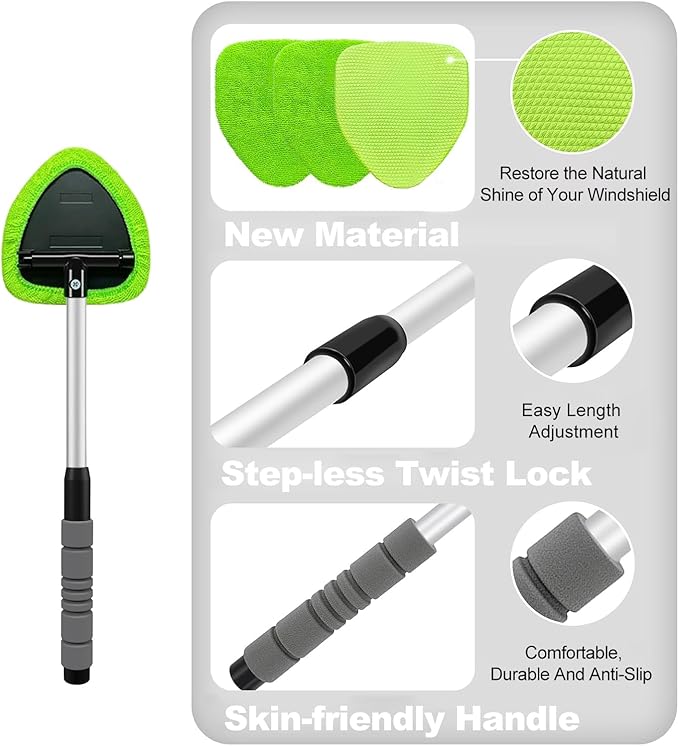 XINDELL Windshield Cleaner Tool – Car Interior Window Cleaning Kit