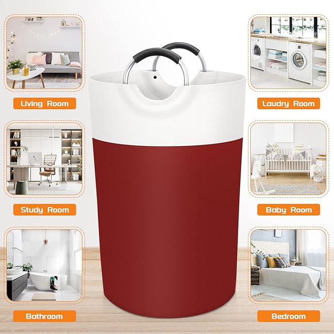BlissTotes 115L Laundry Basket, Freestanding Laundry Hamper, Collapsible Dirty