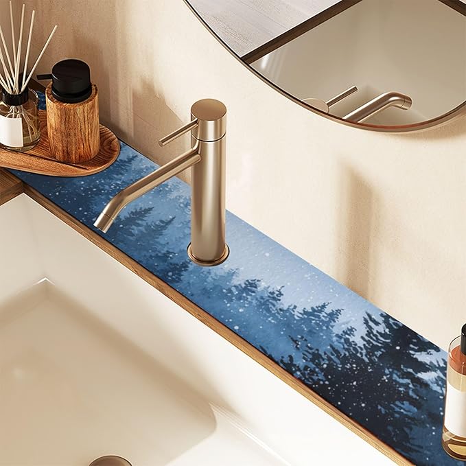 Kitchen Sink Splash Guard 1 PC 30 Inch Sink Faucet Mat Splash Guard