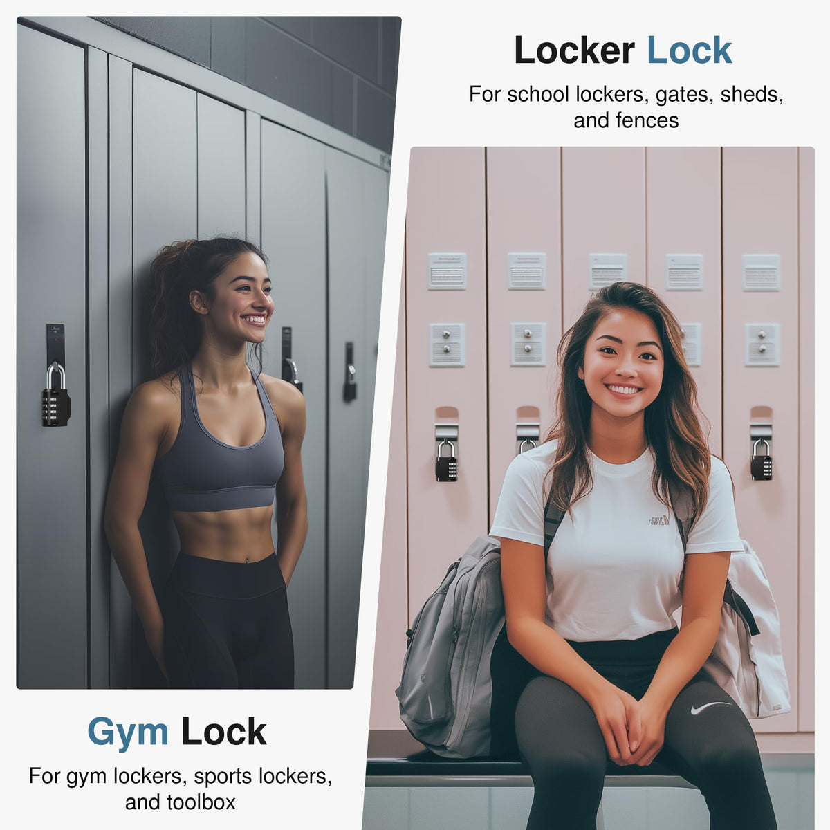 Puroma Combination Lock 10 Pack 4 Digit Waterproof Locker Locks Secure Outdoor Padlock for Gym Lockers, Toolboxes, Gates, Fences, Storage, Sports Locker, Cabinets (Black)