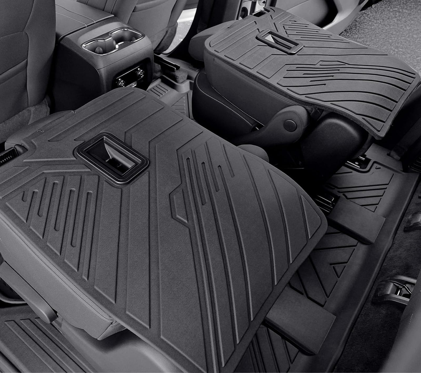 JOULARISE Floor Mats Set for 2024-2026 Chevy Traverse & 2024-2026 GMC Acadia & 2025-2026 Buick Enclave, Only for 7 Seats Captain Chairs, All Weather TPE Cargo Liner Door Sill Guards Accessories