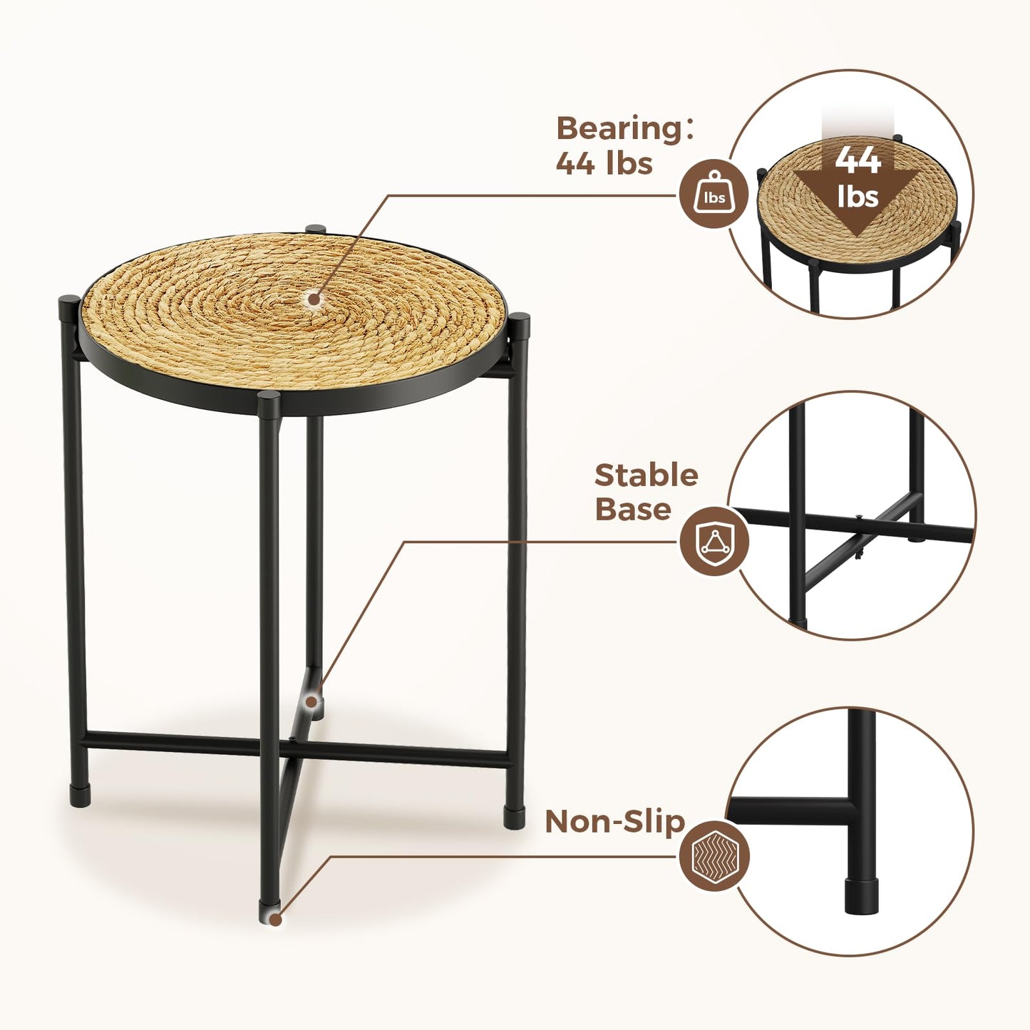 Bamworld Indoor Plant Stand Tall Plant Table Corner Plant Stool Boho Small Plant Holder Single Flower Stand for Large Plants Decor Pot Stand for Living Room Bedroom Balcony