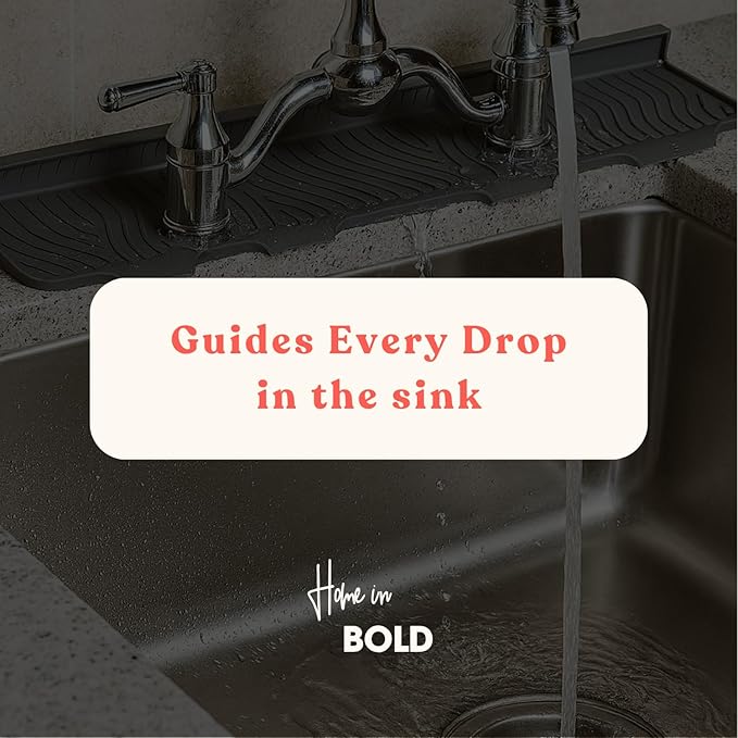 2 Hole Kitchen Sink Splash Guard Wide-Modern Faucet Mat
