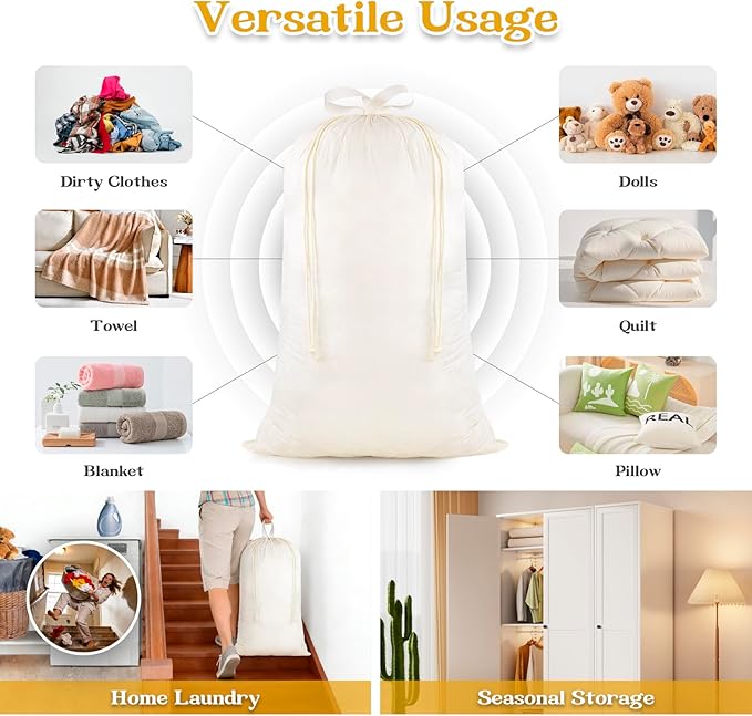 Heavy Duty Laundry Bag, Laundry Basket Liner Replacement, Drawsting Top